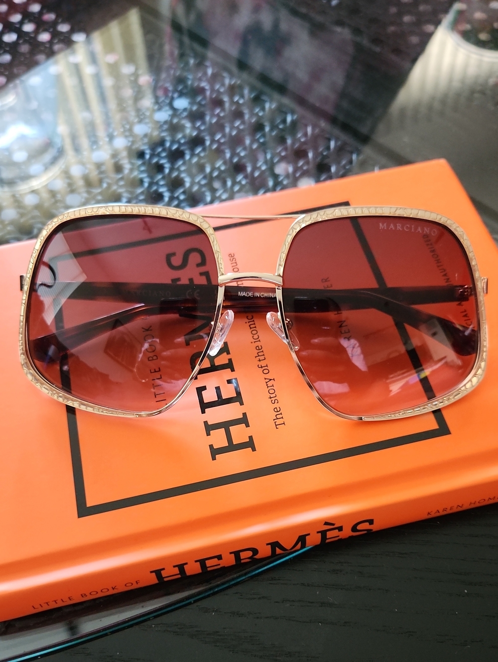 Marciano Gold Frame Sunglasses with Black Gradient Lenses